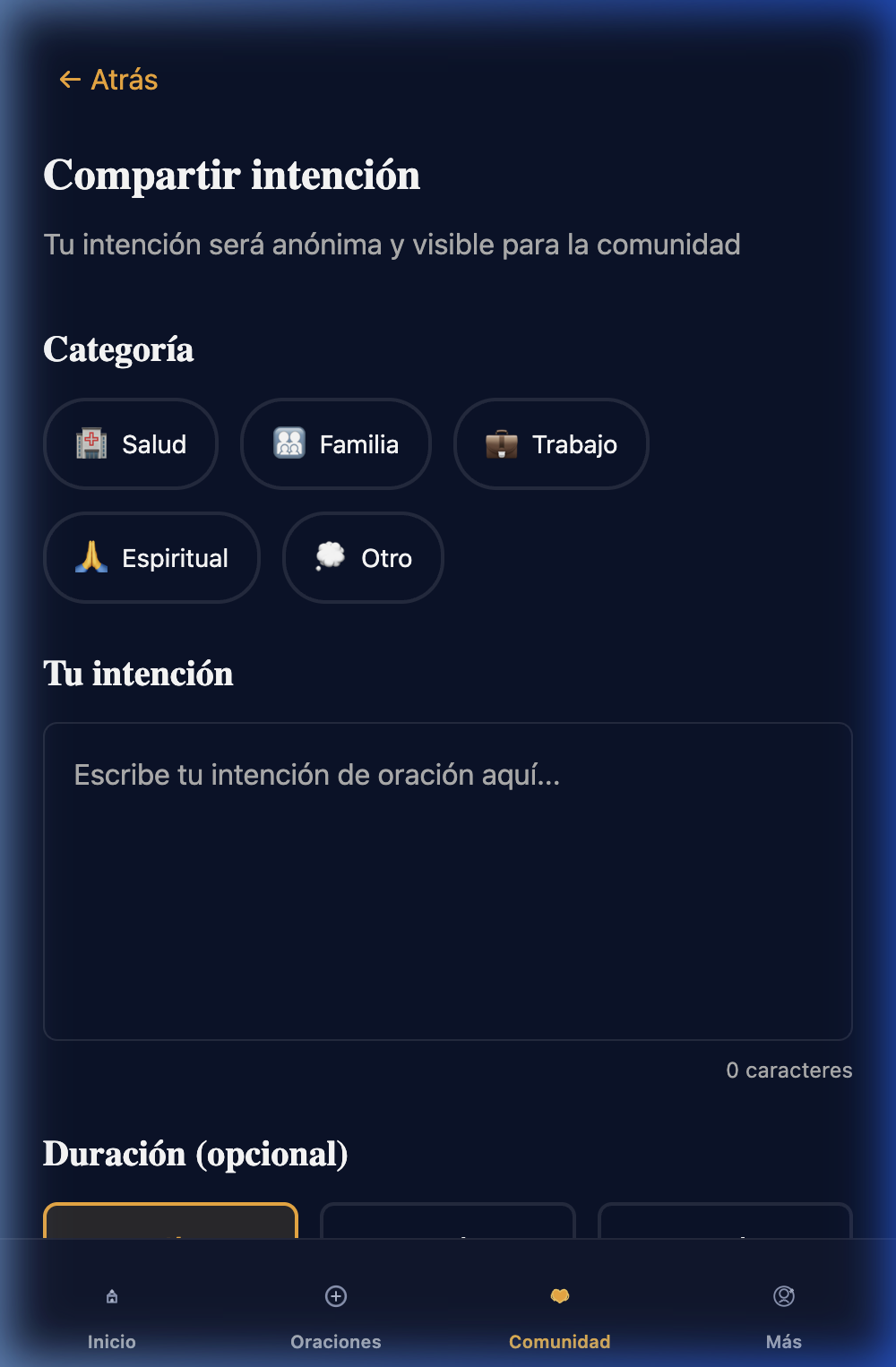 Comunidad de oración en Oración